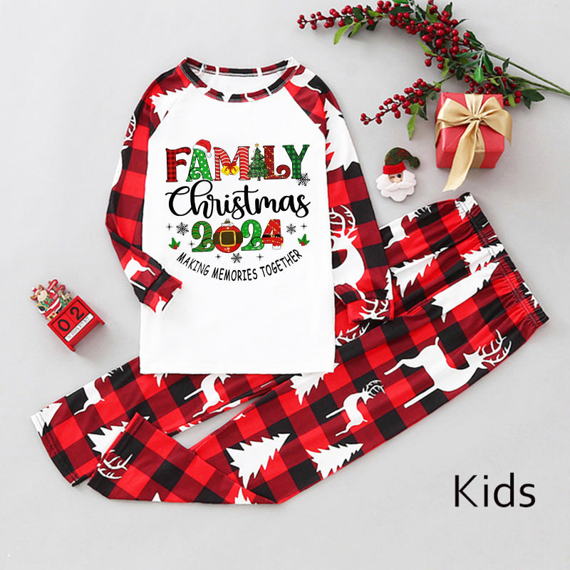 RAE-DAZZLE Christmas Parent-Child Plaid Loungewear Set