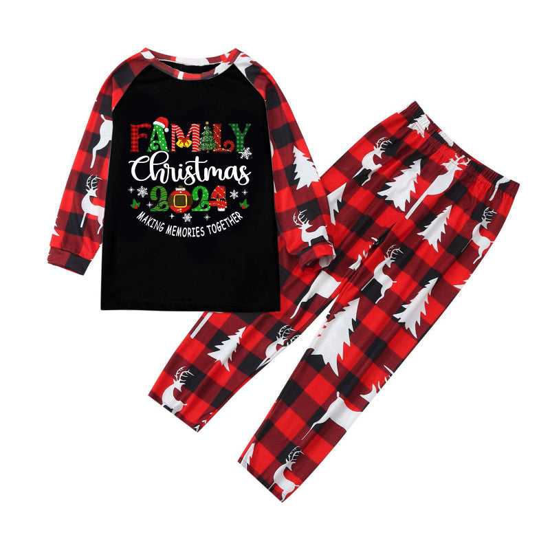 RAE-DAZZLE Christmas Parent-Child Plaid Loungewear Set