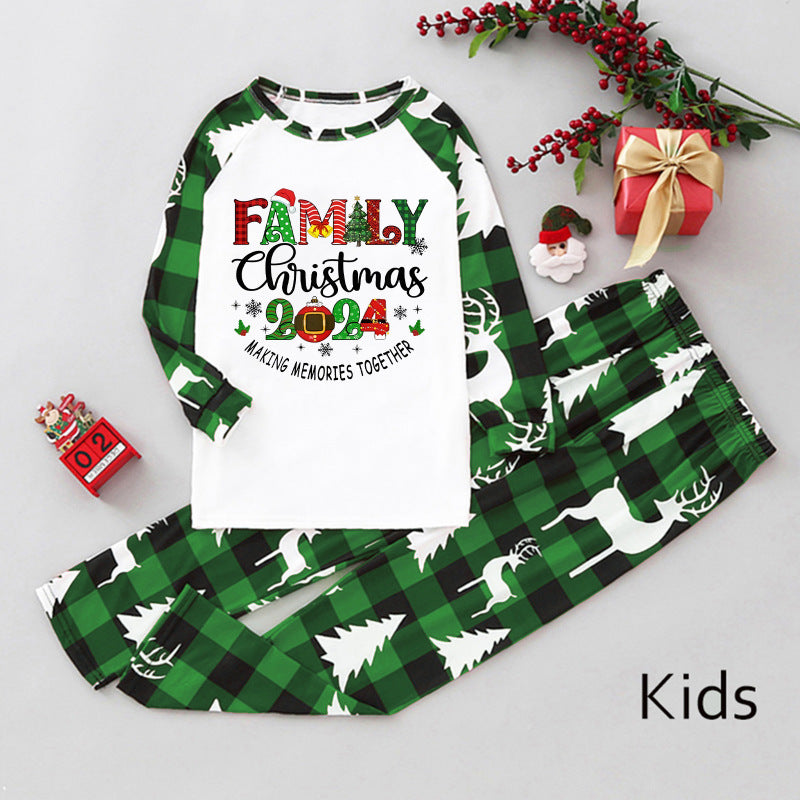 RAE-DAZZLE Christmas Parent-Child Plaid Loungewear Set