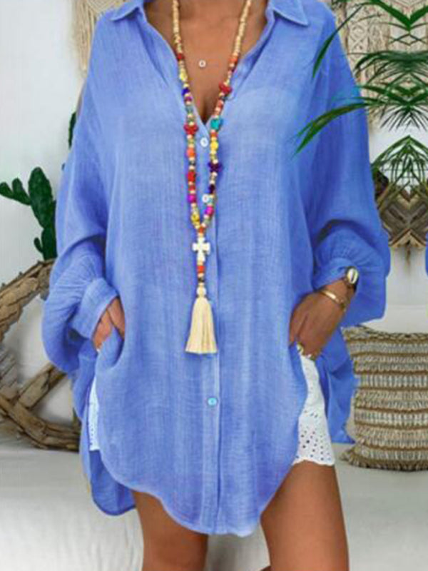 RAE-DAZZLE Women’s Plus Size Linen Shirt