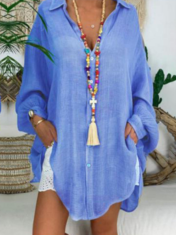 RAE-DAZZLE Women’s Plus Size Linen Shirt