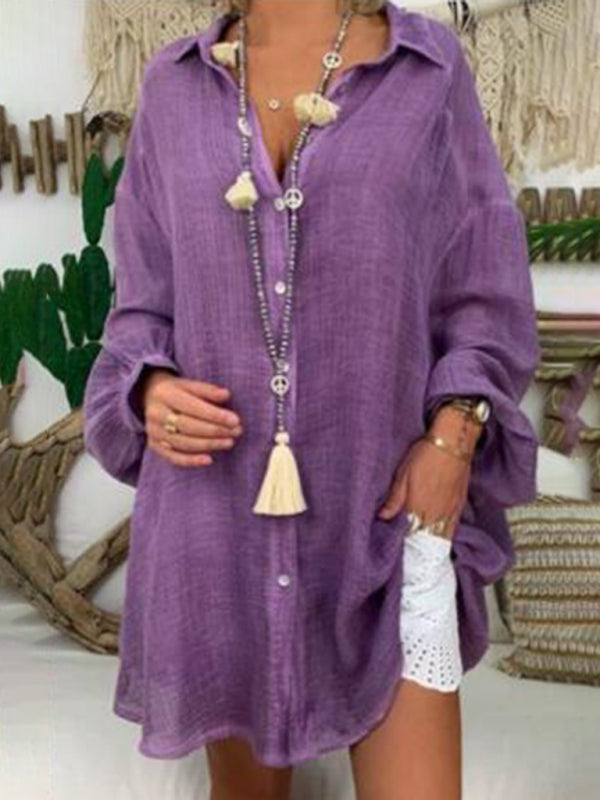 RAE-DAZZLE Women’s Plus Size Linen Shirt