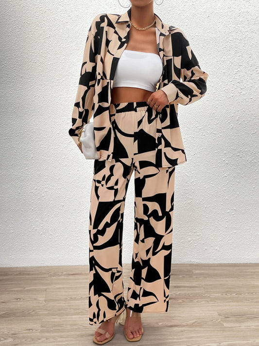 RAE-DAZZLE Printed Long-Sleeve Suit Set for Women