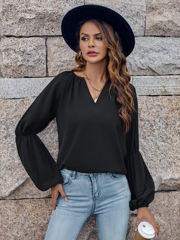 RAE-DAZZLE Loose Autumn & Winter V-Neck Top