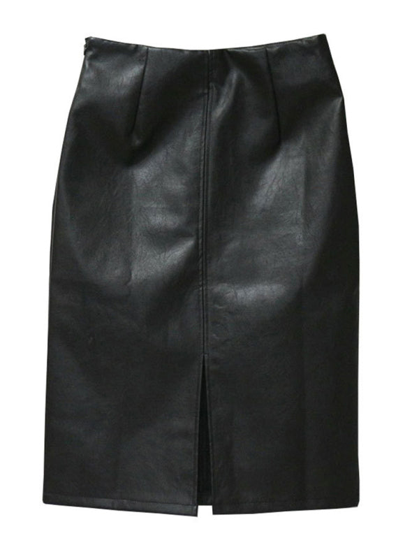 RAE-DAZZLE High-Waist Faux Leather Pencil Skirt