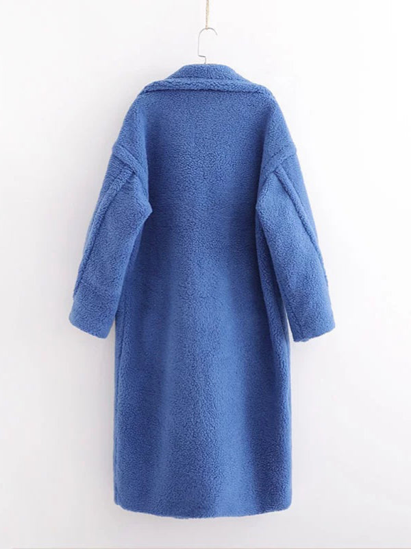 RAE-DAZZLE Teddy Fur Lapel Wool Coat