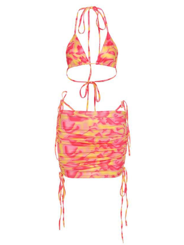 RAE-DAZZLE Bikini & Skirt Three-Piece Swimsuit Set