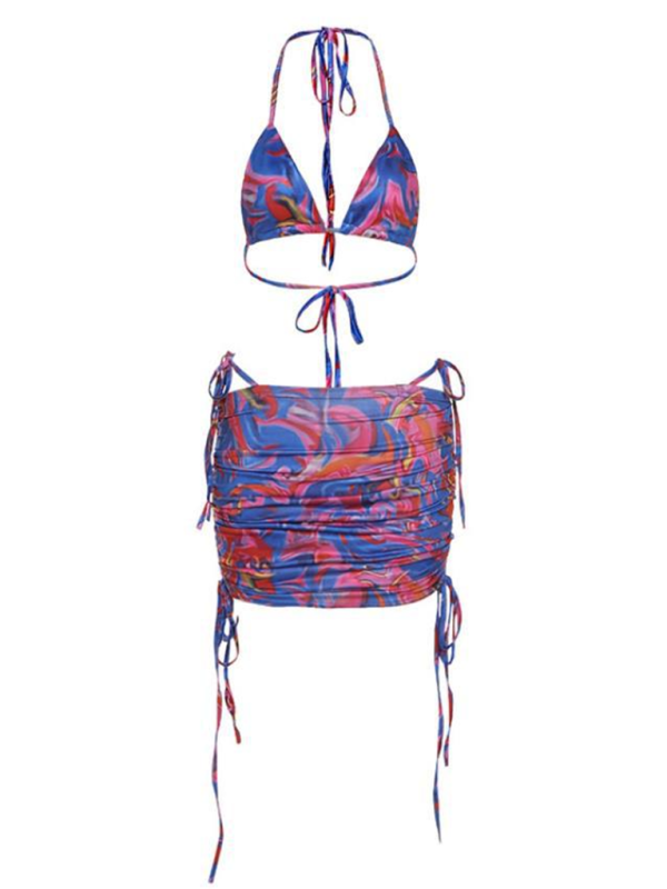 RAE-DAZZLE Bikini & Skirt Three-Piece Swimsuit Set