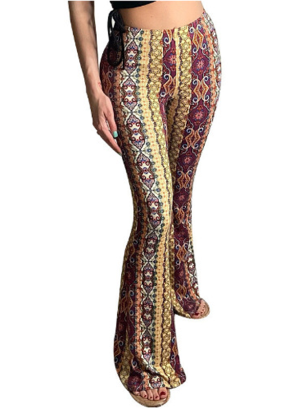 RAE-DAZZLE Boho Printed Skinny Casual Pants