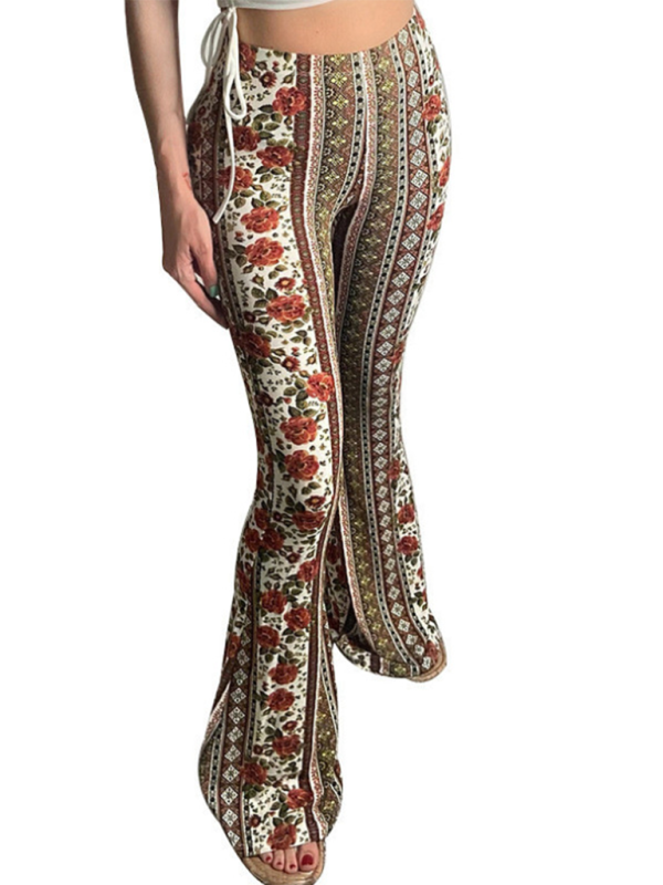 RAE-DAZZLE Boho Printed Skinny Casual Pants