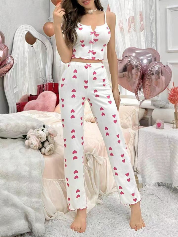 RAE-DAZZLE Mesh Splicing Pajama Set for Women