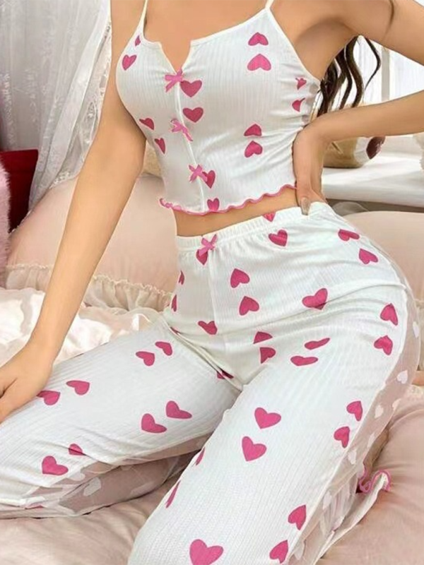 RAE-DAZZLE Mesh Splicing Pajama Set for Women