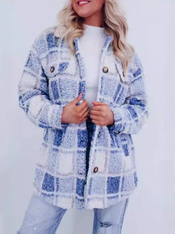 RAE-DAZZLE Plaid Warm Lapel Jacket Coat