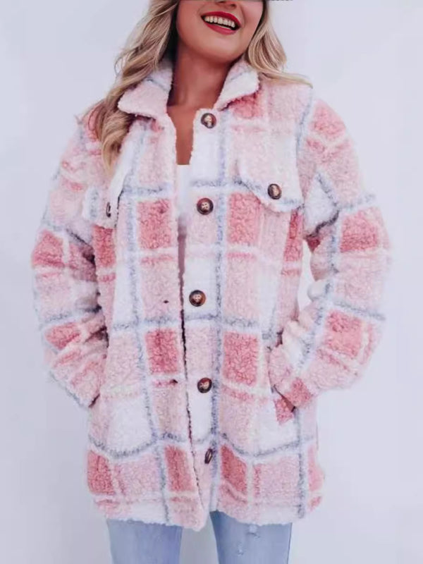 RAE-DAZZLE Plaid Warm Lapel Jacket Coat