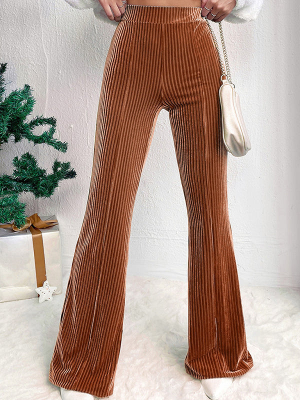 RAE-DAZZLE High-Waist Corduroy Flared Pants