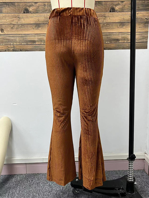 RAE-DAZZLE High-Waist Corduroy Flared Pants